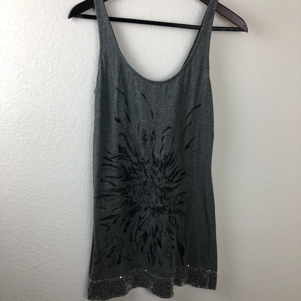 Express Womens Tank Top Dress, Gray Small